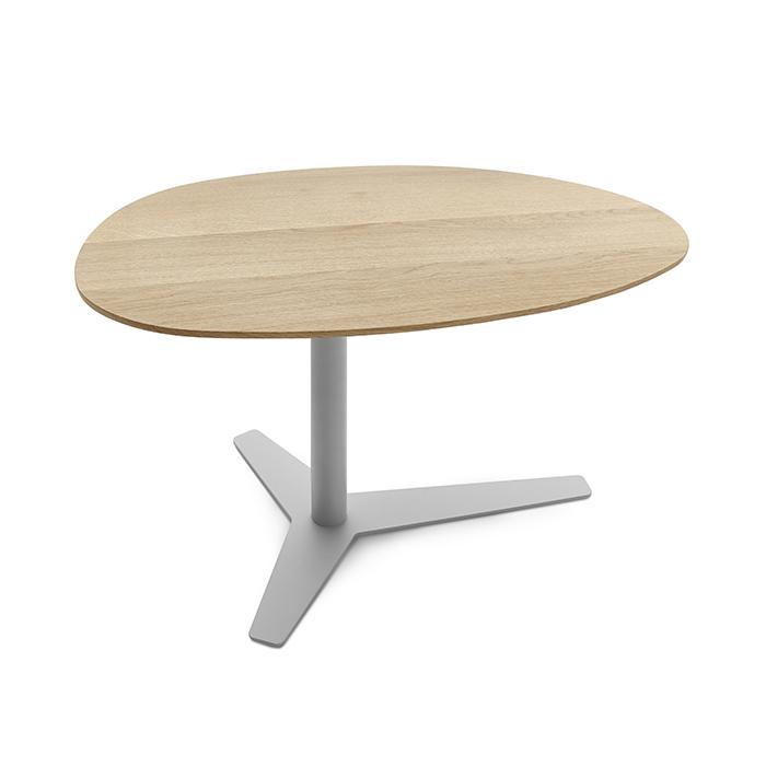 biały kolor podstawy stolika space o owalnym kształcie blatu