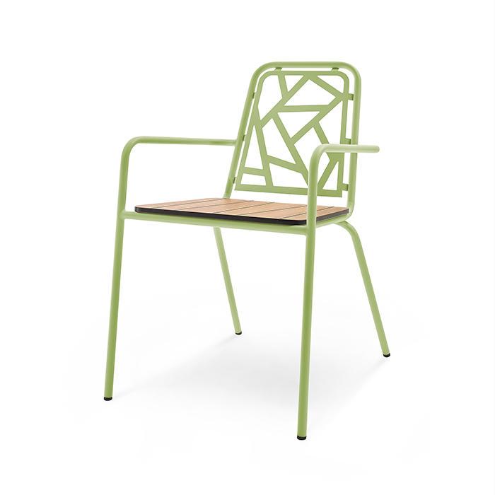krzesło ogrodowe tarasowe pastelowy zielony z laminatem kompaktowym hpl